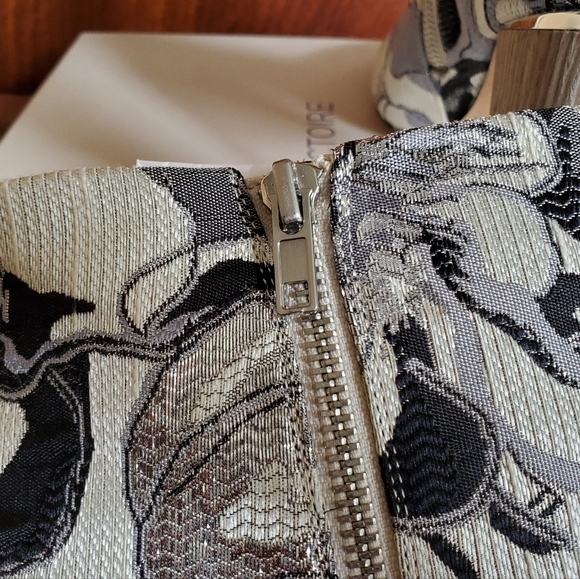 NIB POUR LA VICTOIRE Rickie Brocade Steel Grey High Heel Ankle Boots sz 10 - Picture 12 of 16